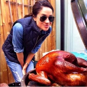 J. CREW EXCURSION QUILTED DOWN VEST
Pinstriped white and navy XS